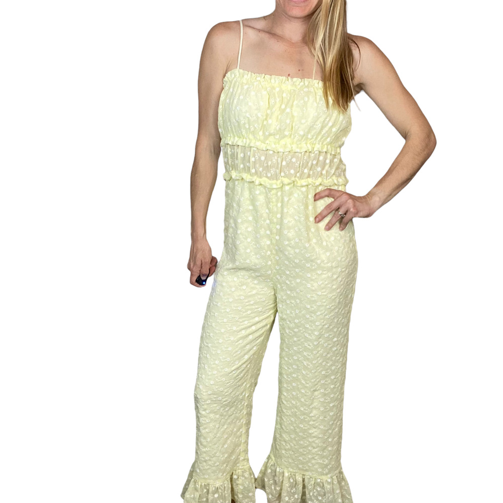 Majorelle Jumpsuit Floral Yellow Revolve Sylvan Light Yellow Jumpsuit Size Small - Picture 3 of 13